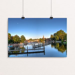 September Dawn at Marlow With a Nearly Full Moon